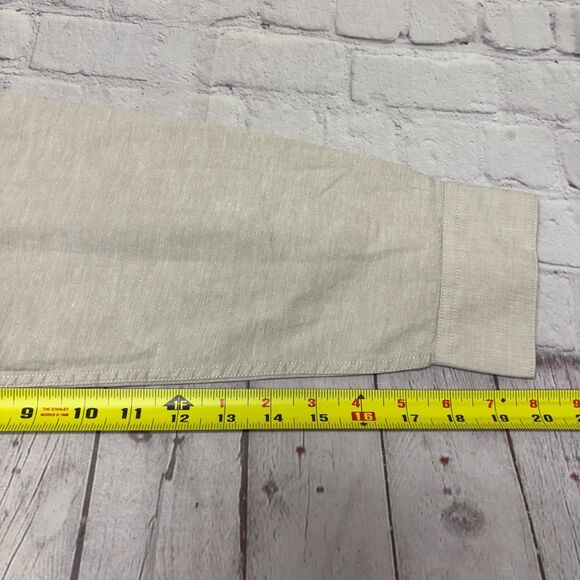 NWT Selected Homme Men Long Sleeve Button Shirt Size 16.5 Linen Blend D029 -15 - Picture 6 of 16